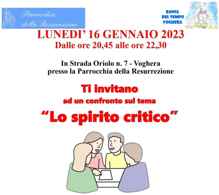 16 gennaio 2023 – Lo spirito critico